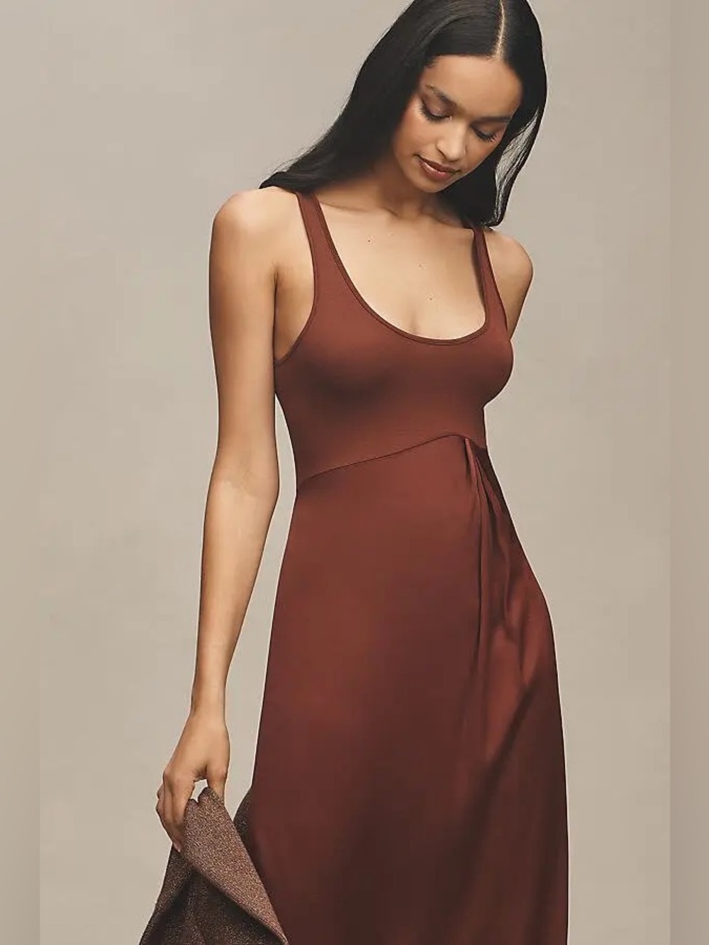 Anthropologie The Gemini Satin Pleat Dress Size XXS